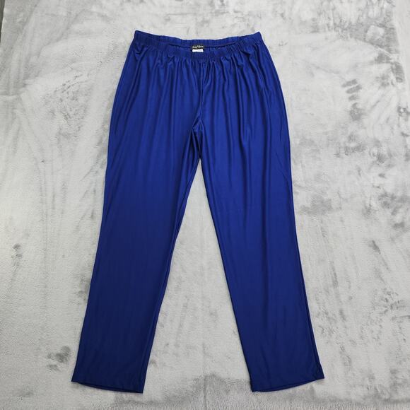 Slinky Brand Pants - Slinky Brand Pants Womens 1X Blue Pull On High Rise Tapered Ankle Stretch Casual